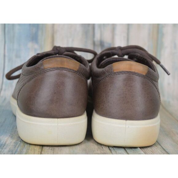 Ecco Soft 7 Men\'s Brown Leather Perforated Sneakers Size 10 / 10.5 EUR 44 main image 4